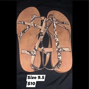 Snake print sandals